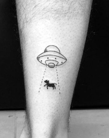 Cow Abduction Tattoo