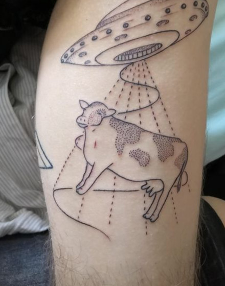 Cow Abduction Tattoo