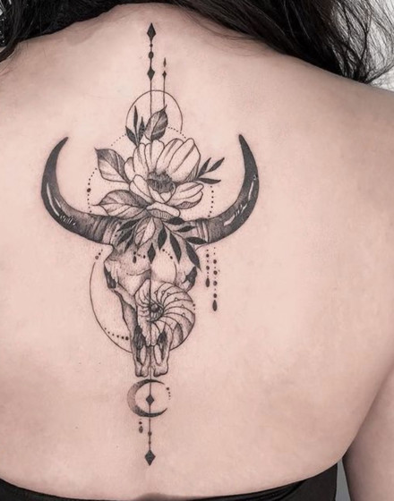 A Cow Skull Tattoo