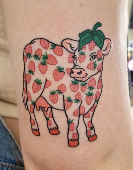 Strawberry Cow Tattoo