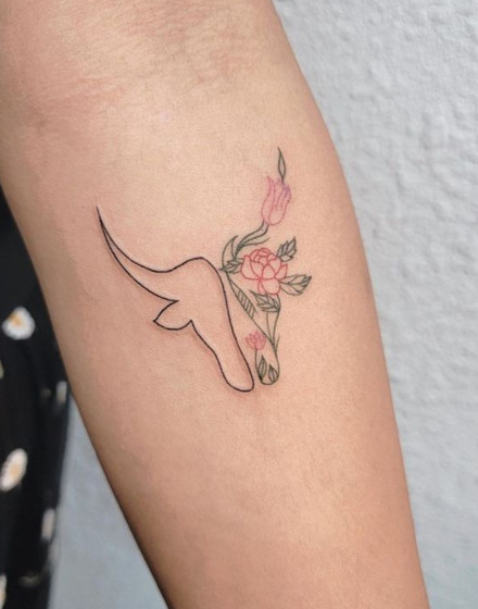 Minimalistic Cow Tattoo