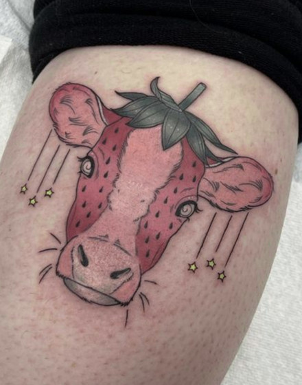 Strawberry Cow Tattoo