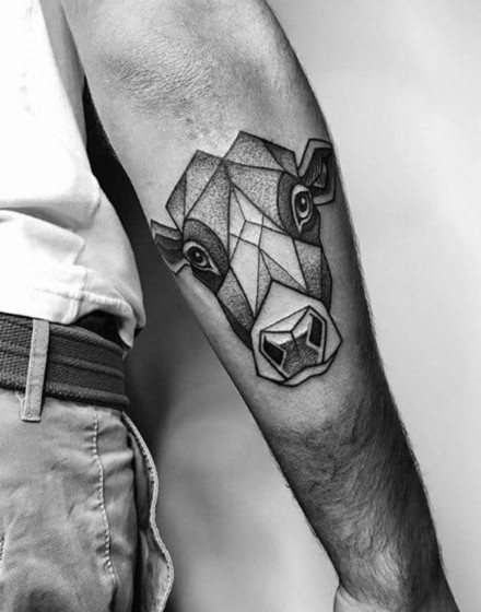Geometric Cow Tattoo