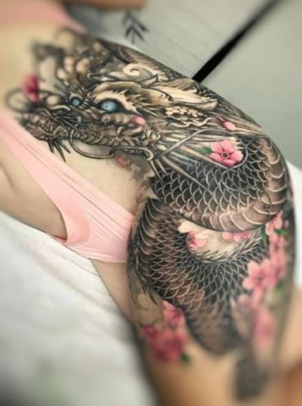 Cherry Blossom and Dragon