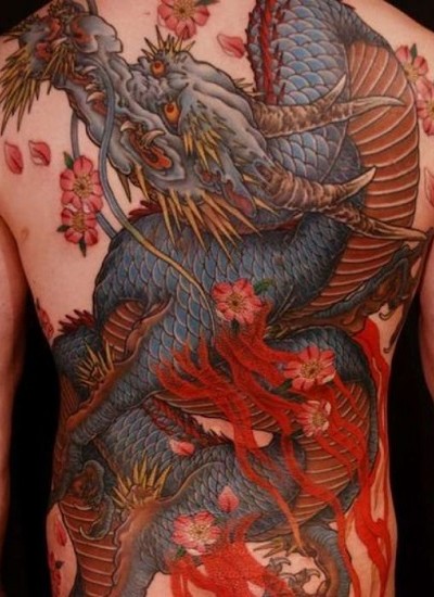 Colorful Japanese Dragon Tattoos