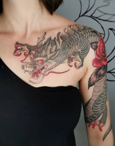 Female Japanese Dragon Tattoo Ideas