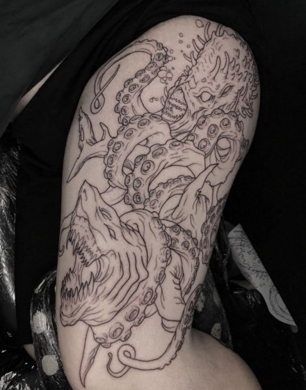 A Large-Scale Kraken Tattoo