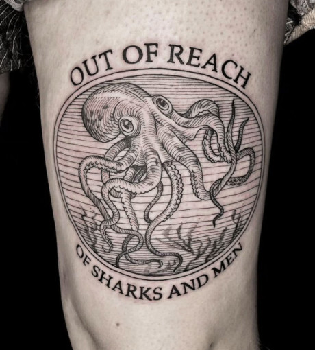 Etching Kraken Tattoo