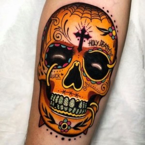 Source: <a href="https://www.instagram.com/p/CKe9npzrniJ/">@thetattooshop.co.uk</a> Sugar Skulls