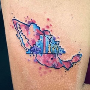 Mexican Flag and Map