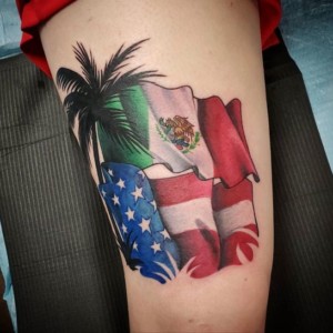 Mexican Flag and Map