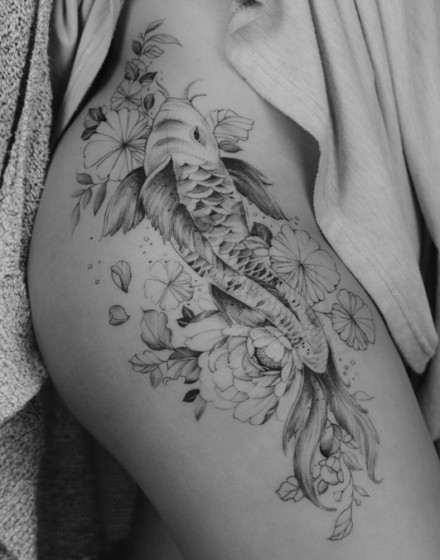 With Koi Fish
