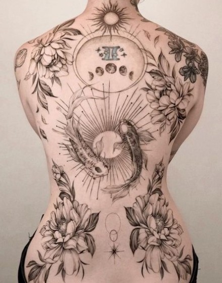 With Koi Fish
