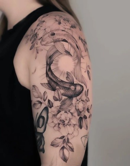 With Koi Fish