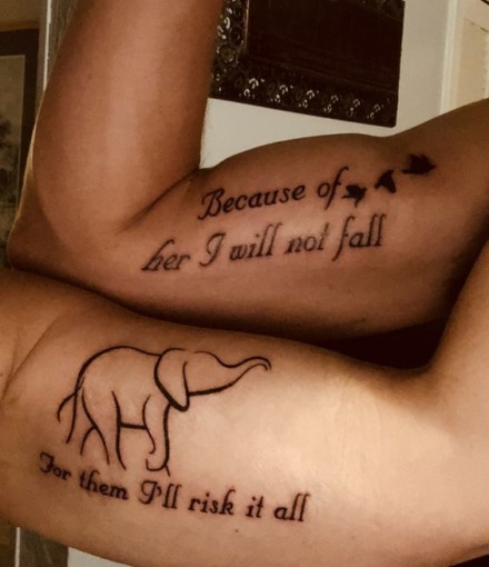 Mother-son tattoos