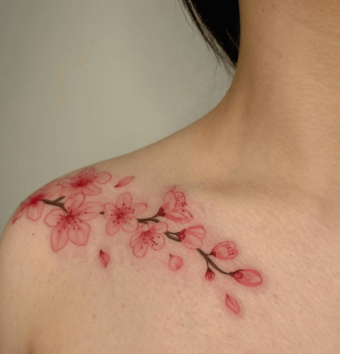 Collarbone Flower Tattoos