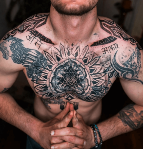 Collarbone Tattoos for Men