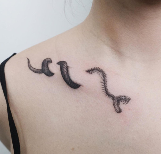 Collarbone Snake Tattoos