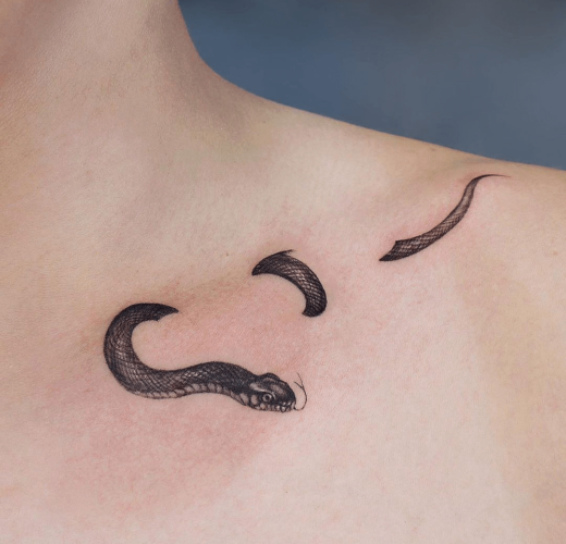 Collarbone Snake Tattoos