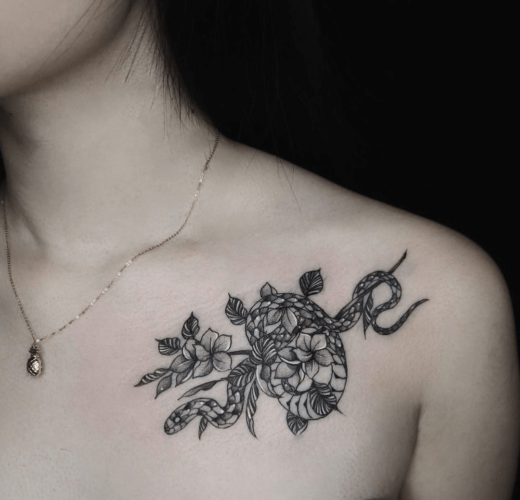 Collarbone Snake Tattoos