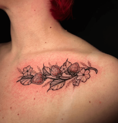 Collarbone Flower Tattoos