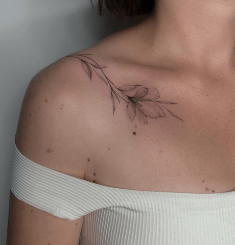 Collarbone Flower Tattoos