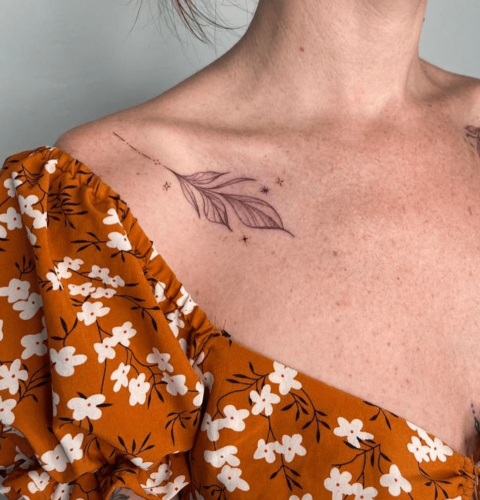 Female Collarbone Tattoos