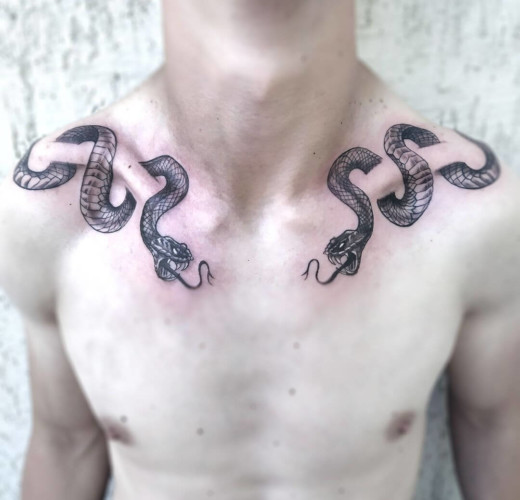 Collarbone Snake Tattoos