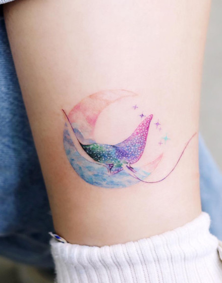 Color Stingray Tattoo