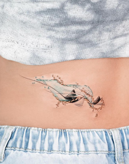 Color Stingray Tattoo