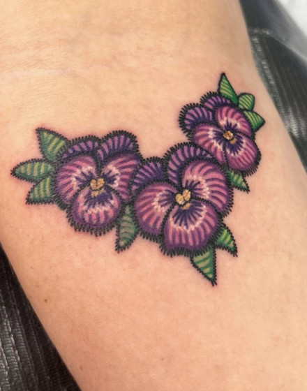 Colorful Embroidery Tattoo