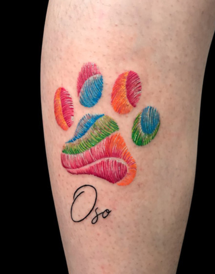 Colorful Embroidery Tattoo