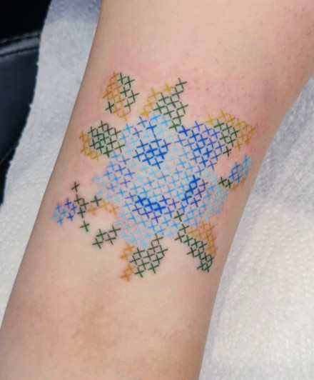 Cross-Stitch Embroidery Tattoo