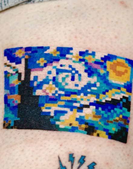 Pixel Embroidery Tattoo