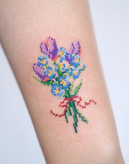 Pixel Embroidery Tattoo