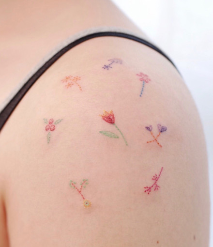 Minimalistic Embroidery Tattoo
