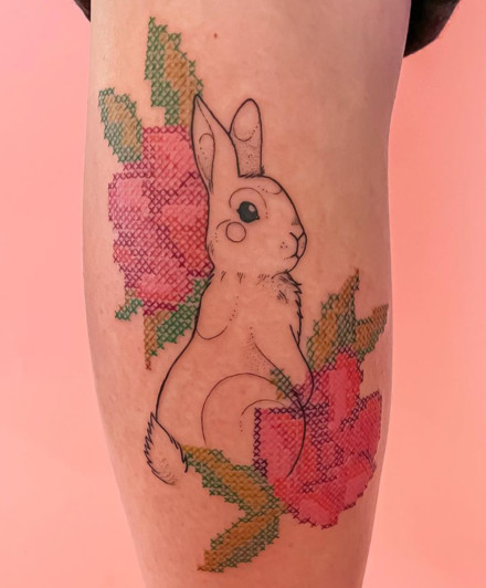 Cross-Stitch Embroidery Tattoo