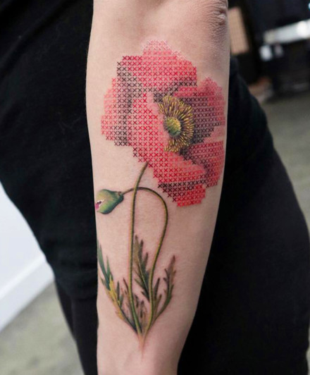 Cross-Stitch Embroidery Tattoo