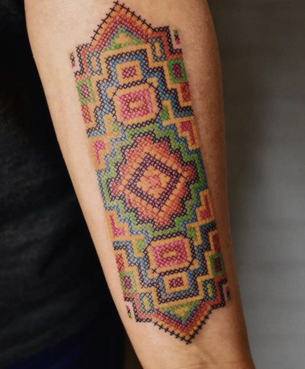 Cross-Stitch Embroidery Tattoo