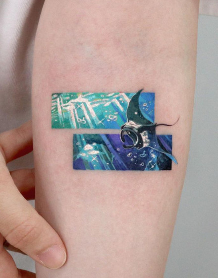 Landscape Stingray Tattoo