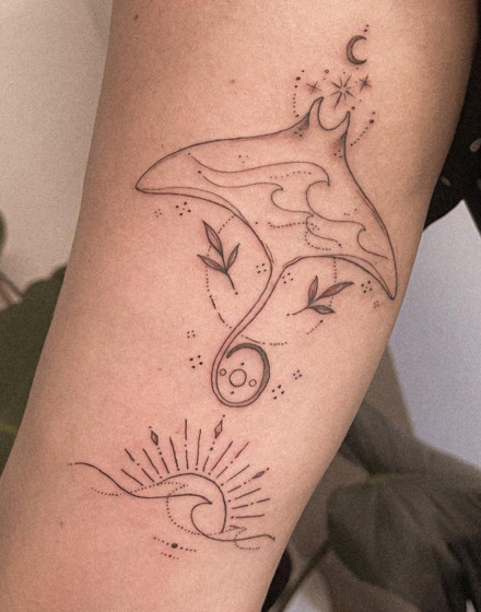 Landscape Stingray Tattoo