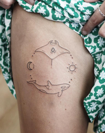 Stingray Tattoo Outline