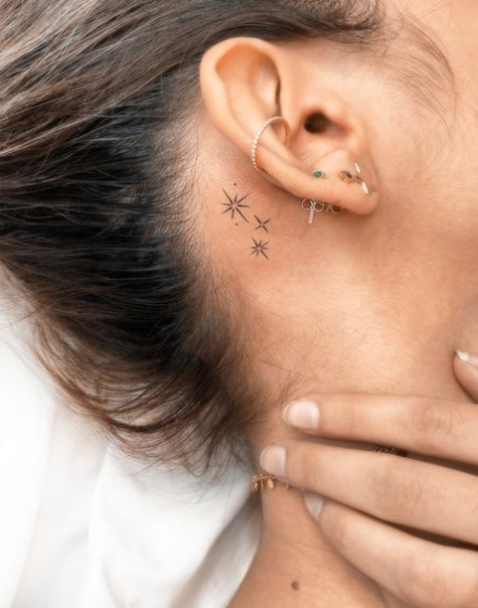 female neck tattoo