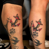 couple anchor tattoo