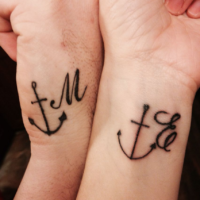 couple anchor tattoo