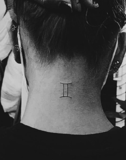 Gemini Neck Tattoo