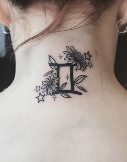 Gemini Neck Tattoo