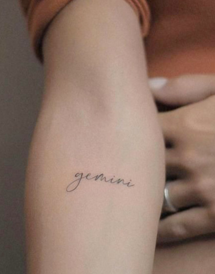 Lettering Gemini Tattoo