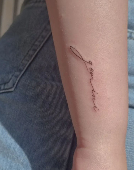 Lettering Gemini Tattoo