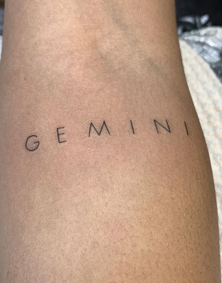 Lettering Gemini Tattoo